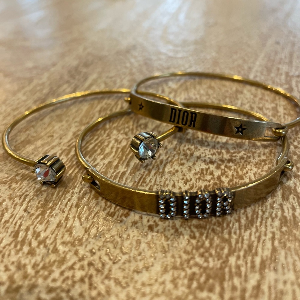 Dior Metal Crystal Dio(r)evolution Bracelet Set Gold